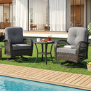 3-Piece Patio Swivel Rocker Set with Glass Side Table by LJGDeals