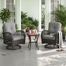 3-Piece Patio Swivel Rocker Set with Glass Side Table by LJGDeals