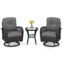 3-Piece Patio Swivel Rocker Set with Glass Side Table by LJGDeals