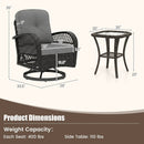 3-Piece Patio Swivel Rocker Set with Glass Side Table by LJGDeals