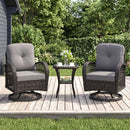 3-Piece Patio Swivel Rocker Set with Glass Side Table by LJGDeals
