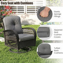 3-Piece Patio Swivel Rocker Set with Glass Side Table by LJGDeals