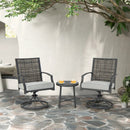 3 Piece Patio Swivel Chair Set with Soft Seat Cushions for Backyard by LJGDeals