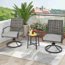 3 Piece Patio Swivel Chair Set with Soft Seat Cushions for Backyard by LJGDeals