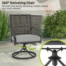 3 Piece Patio Swivel Chair Set with Soft Seat Cushions for Backyard by LJGDeals