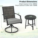 3 Piece Patio Swivel Chair Set with Soft Seat Cushions for Backyard by LJGDeals