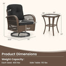 3 Piece Patio Swivel Rocker Set with Tempered Glass Side Table and Thick Cushions by LJGDeals