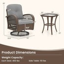 3 Piece Patio Swivel Rocker Set with Tempered Glass Side Table and Thick Cushions by LJGDeals