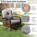 3 Piece Patio Swivel Rocker Set with Tempered Glass Side Table and Thick Cushions by LJGDeals