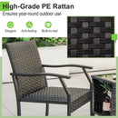 3 Piece Patio Wicker Chair Set with Quick Dry Foam Cushions All Weather by LJGDeals
