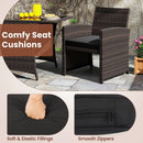 3 Piece Patio Wicker Dining Set with Rectangle Tempered Glass Dining Table-Brown by LJGDeals