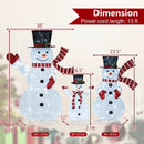 3-Piece Pre-Lit 3D Snowman Set with 270 LED Lights by LJGDeals