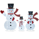 3-Piece Pre-Lit 3D Snowman Set with 270 LED Lights by LJGDeals