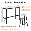 3 Piece Pub Table and Stools Kitchen Dining Set
