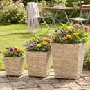 Rattan Planter Box Set - 3 Piece with Removable Liners by LJGDeals