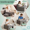 3-Piece Reading Pillow Set Extra Large Lap Desk with Coaster-Gray by LJGDeals
