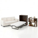 3-Piece Space-Saving Living Room with Teddy Sofa Display Bookshelf & Foldable Murphy Bed by LJGDeals
