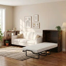 3-Piece Space-Saving Living Room with Teddy Sofa Display Bookshelf & Foldable Murphy Bed by LJGDeals