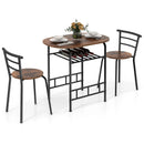 3 pcs Home Kitchen Bistro Pub Dining Table 2 Chairs Set by LJGDeals