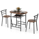 3 pcs Home Kitchen Bistro Pub Dining Table 2 Chairs Set by LJGDeals