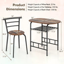 3 pcs Home Kitchen Bistro Pub Dining Table 2 Chairs Set by LJGDeals