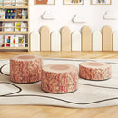 3-Piece Tree Stump Stool Set with Wood Printing Nature Decoration by LJGDeals