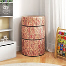 3-Piece Tree Stump Stool Set with Wood Printing Nature Decoration by LJGDeals