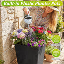 3-Piece Wicker Planters Tapered PP Rattan Plant Boxes with Plastic Flower Pots-Black by LJGDeals