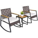 3-Piece Wicker Rocking Chair Set with Coffee Table by LJGDeals