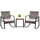 3-Piece Wicker Rocking Chair Set with Coffee Table by DirectDeals