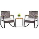 3-Piece Wicker Rocking Chair Set with Coffee Table by LJGDeals