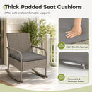 3-Piece Wicker Rocking Bistro Set with Cushions - Gray by LJGDeals