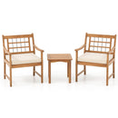 3 Piece Wood Patio Furniture Set with Seat Cushions and Acacia Wood Frame by LJGDeals