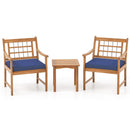 3 Piece Wood Patio Furniture Set with Seat Cushions and Acacia Wood Frame by LJGDeals
