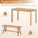 3 Pieces Acacia Wood Patio Dining Set Outdoor Rectangular Table and Benches with Slatted Seats by LJGDeals