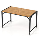 51" Acacia Wood Patio Dining Table with Umbrella Hole by LJGDeals