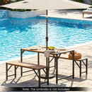 Acacia Wood Outdoor Bench 47.5" with Slatted Seat by LJGDeals