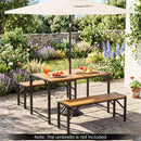 Acacia Wood Outdoor Bench 47.5" with Slatted Seat by DirectDeals