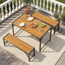 Acacia Wood Outdoor Bench 47.5" with Slatted Seat by LJGDeals
