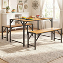 Acacia Wood Outdoor Bench 47.5" with Slatted Seat by LJGDeals