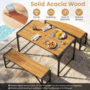 Acacia Wood Outdoor Bench 47.5" with Slatted Seat by DirectDeals