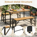 Acacia Wood Outdoor Bench Set of 2, 47.5" Slatted Seat by LJGDeals