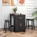 3-Piece Bar Table Set for 2 with 2 Saddle Stools for Dining Room by LJGDeals