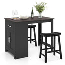 3-Piece Bar Table Set for 2 with 2 Saddle Stools for Dining Room by LJGDeals