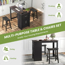 3-Piece Bar Table Set for 2 with 2 Saddle Stools for Dining Room by LJGDeals