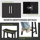 3-Piece Bar Table Set for 2 with 2 Saddle Stools for Dining Room