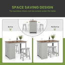 3-Piece Bar Table Set for 2 with 2 Saddle Stools for Dining Room by LJGDeals
