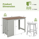 3-Piece Bar Table Set for 2 with 2 Saddle Stools for Dining Room