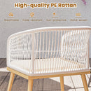 3 Pieces Outdoor Bistro PE Wicker Conversation Furniture Set-White by LJGDeals