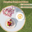 3 Pieces Outdoor Bistro PE Wicker Conversation Furniture Set-White by LJGDeals